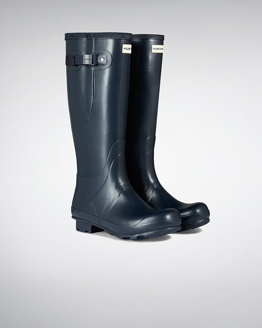 Mens Hunter Tall Rain Boots Navy - Norris Field Side Adjustable - 2369750-SX